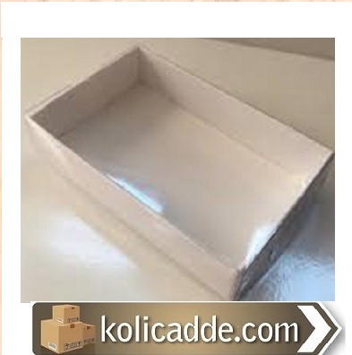 Asetat Kapaklı Beyaz Kutu 9x15x3 cm.-KoliCadde