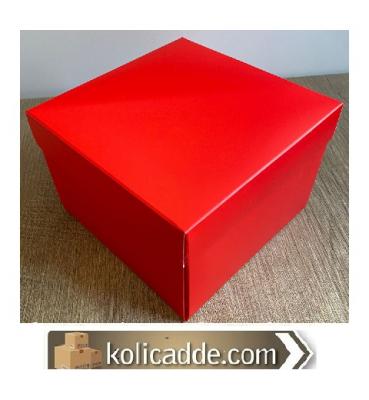 Komple Karton Kırmızı Kutu 15x15x10 cm-KoliCadde